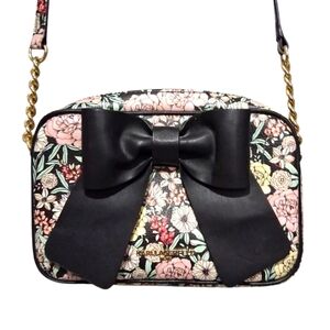 Karl Lagerfeld Floral Black Bow Crossbody Bag